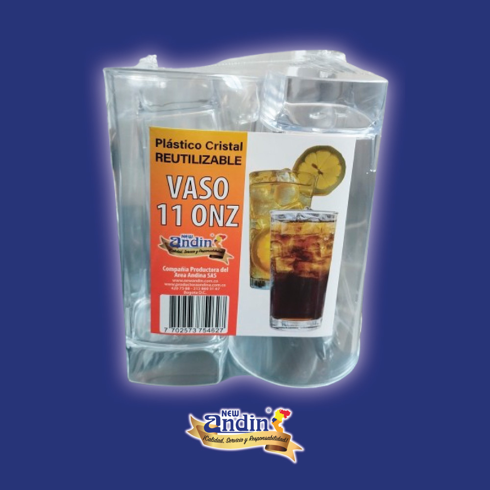 Vaso 11 oz x 4 Reutilizable New Andin